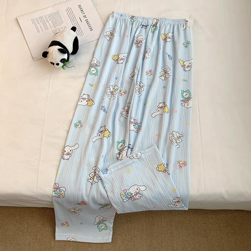 Product Introduction of 20% OFF First 30 Orders Women Pajamas trousers Cool and Breathable in Summer, Korean Style, Cute Cartoon, Casual, Loose, Home-style, Outdoor-wear Trousers, Various Types, Various Patterns, One Size 40kg-70kg Pants Nightwear Loungewear 21