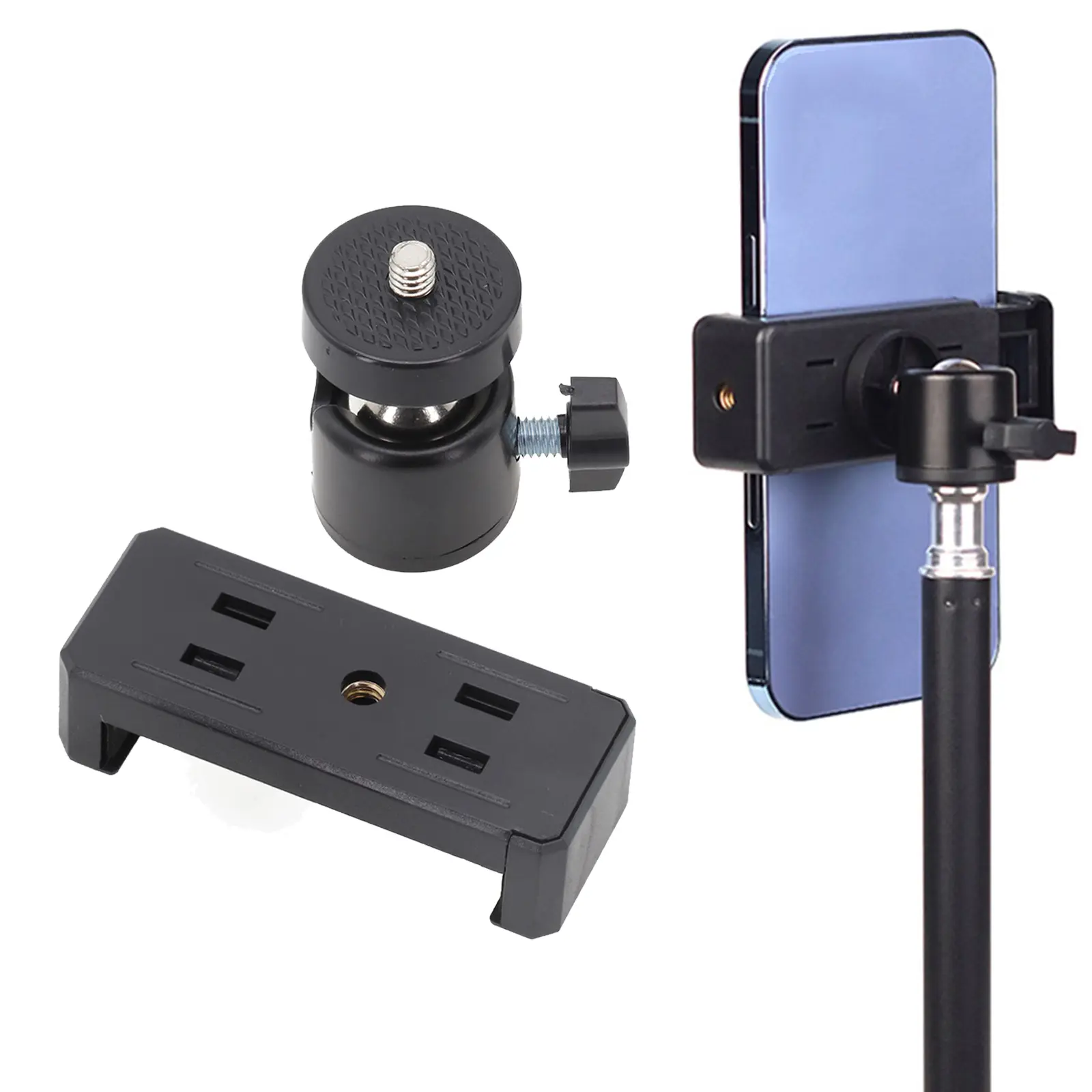 Tripod Mount Smartphone Holder Clip Standard 1/4 Screw Ball Head Camera Bracket[ESTK] Flash Digital