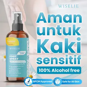 Wiselie - Foot Mist Organik Sanitizer Spray Antibacterial Antivirus Non Alcohol - Shoe Perawatan Kaki Bau Gatal Cairan aroma Lemon