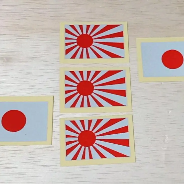 sticker timbul bendera jepang berbahan reflektif dan berkualitas baik ukuran 3,8cm x 2,6cm untuk di motor mobil dll 1