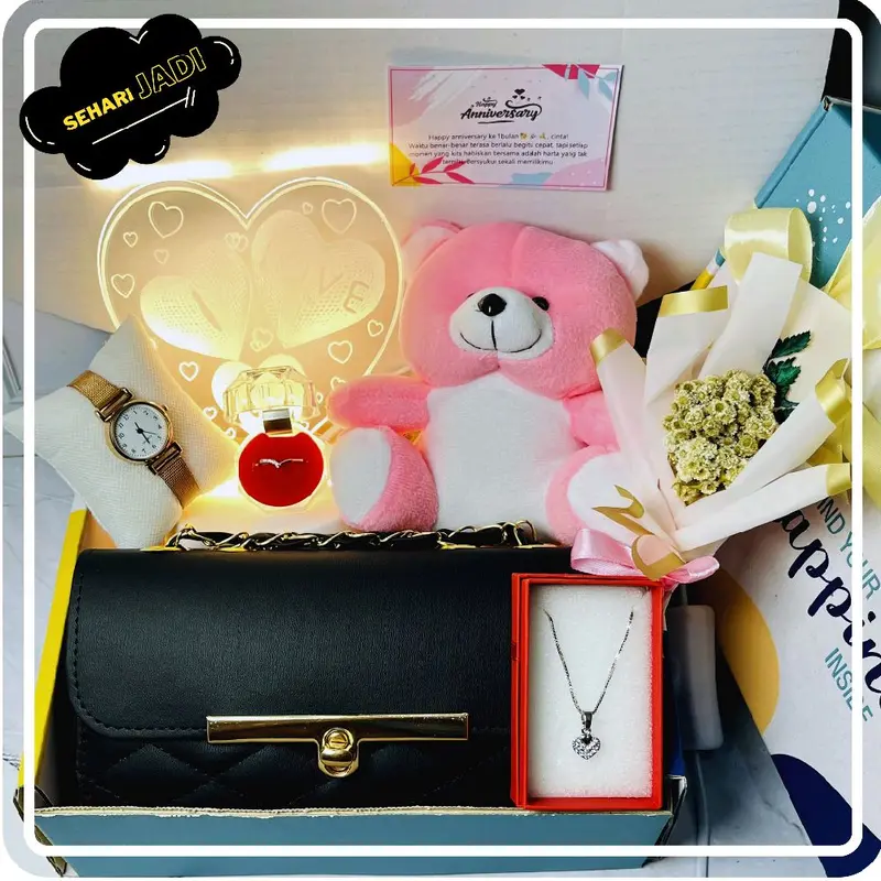 (kado ulang tahun tas cewek) hampers anniversary kado valentine free ucapan 0