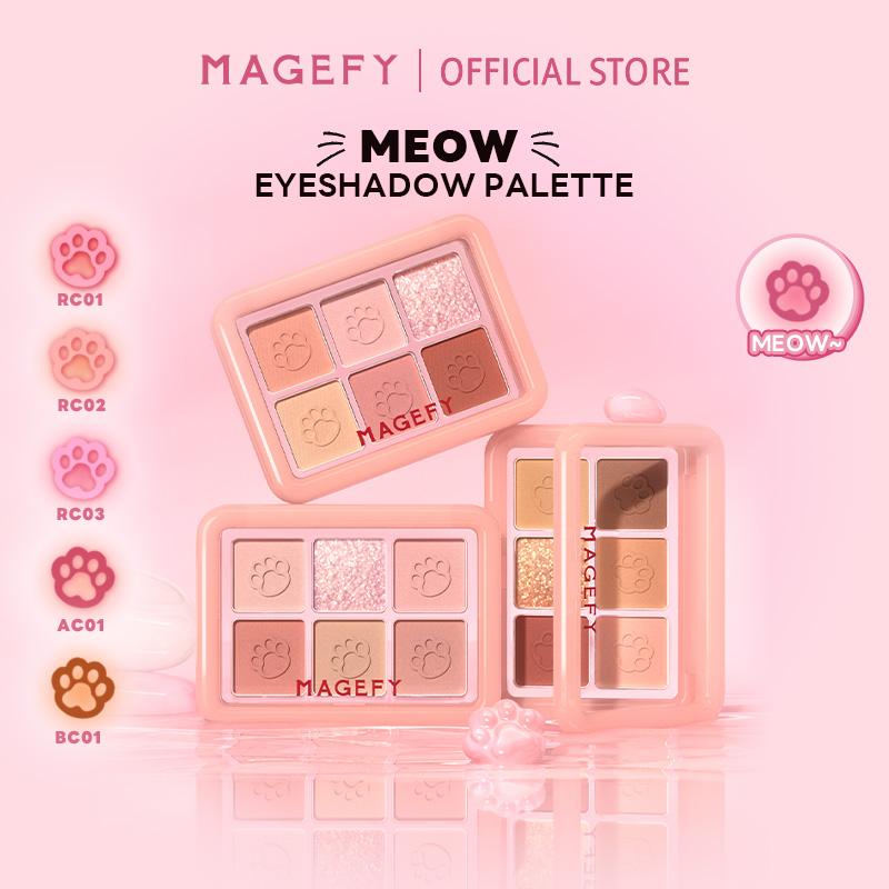 MAGEFY Bảng Phấn Mắt 6 Màu MEOW Eyeshadow Palette – Siêu Mịn Lên Màu Chuẩn Giữ Lâu 12H – Matte • Shimmer • Glitter