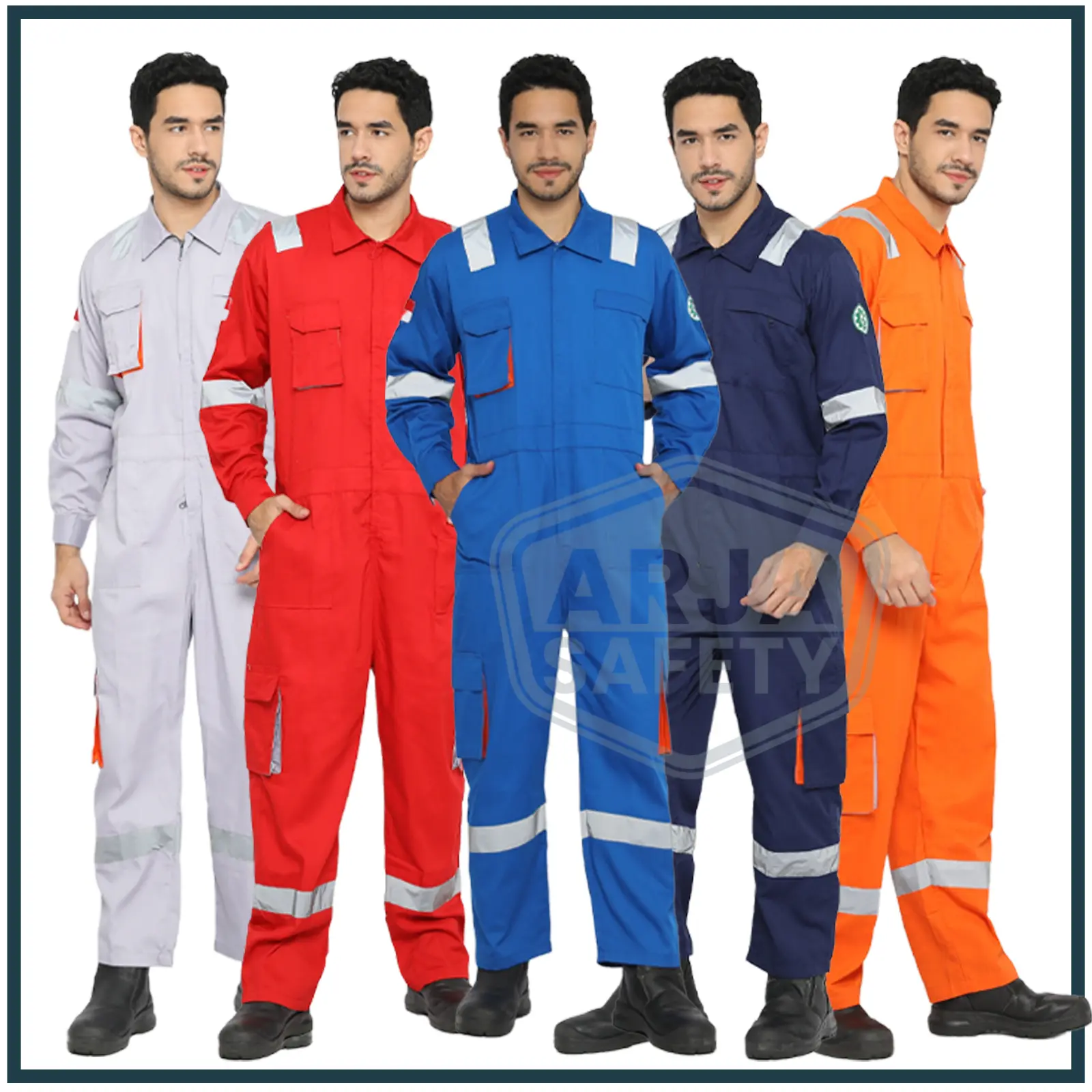 ARJA SAFETY [ FREE LOGO SAFETY & BENDERA ] Coverall | Wearpack Safety | Baju Safety | Werpak Kerja Safety | Baju Mekanik | Baju Bengkel | Katelpak Safety | Baju Safety Lengan Panjang | Baju Proyek Safety