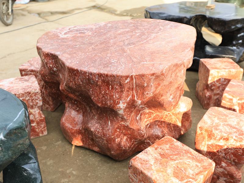 Bàn Ghế Đá Huyết Long Nguyên Khối Mua Ở Số Tên Sơn