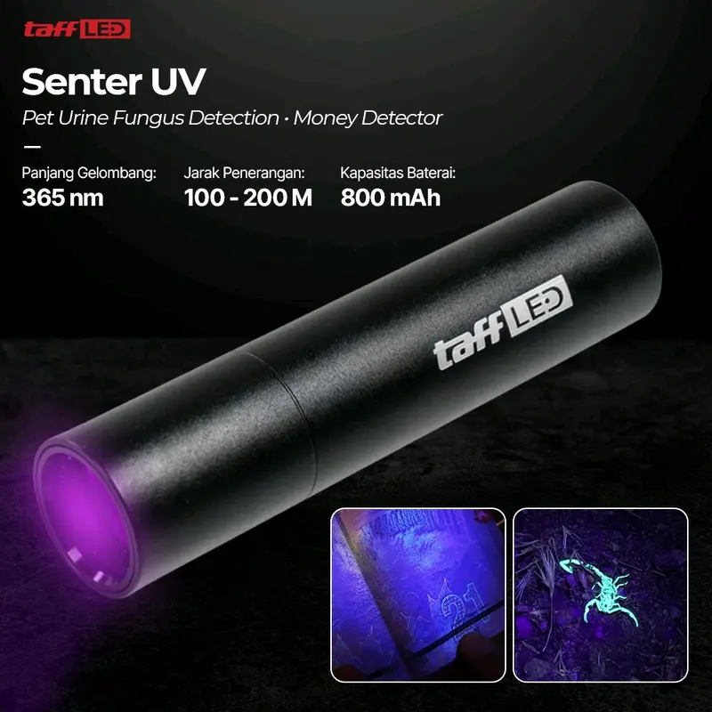 Senter UV Pet Urine Fungus Detection Money Detector 365nm 0