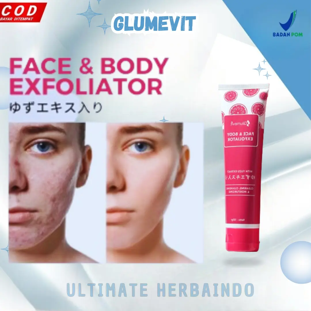 BPOM Exfoliating Glumevit Face & Body Eksfoliasi wajah Penghilang Daki Mengangkat Sel Kulit Mati