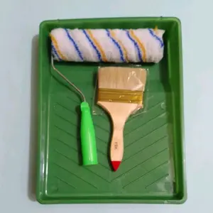 Bak cat + kuas rol 9" + kuas cat TEBAL 4" paket cat 3 in 1. harga per