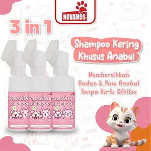 (3pcs) Shampoo Kucing Tanpa Air Shampo Kering Kucing dan Anjing Sampo Mandi Kering Tanpa Bilas Praktis Anti Reog Membersihkan dan Melembabkan Bulu Anabul paw  cleaner tanpa air
