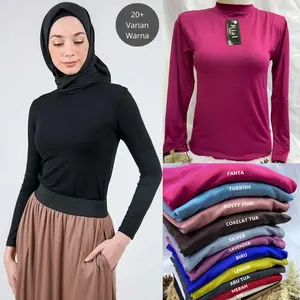 Manset Basic Premium Spandek / Manset Lengan Panjang Turtleneck Dalaman Atasan Wanita Muslim Fit Nyaman