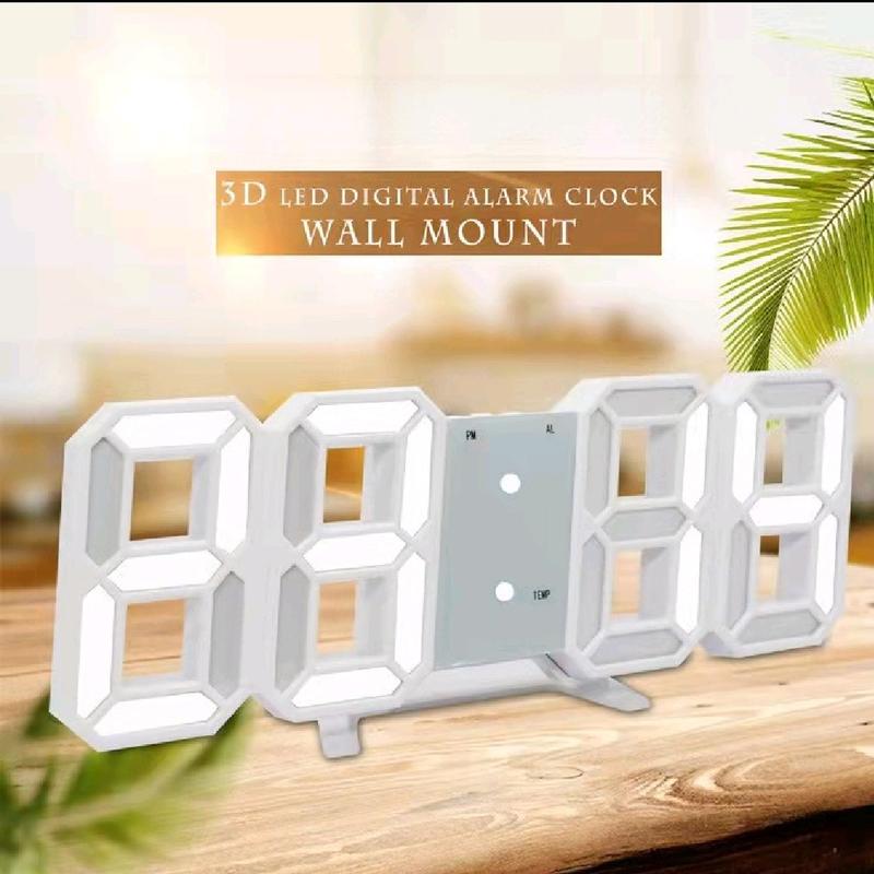 Jam smart LED meja dan dingding Hadiah Jam Dinding 3D 1