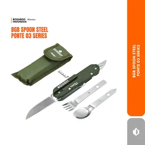 BOGABOO Sporksteel PONTE 03 - multitool bogaboo 6 in 1 -  Sendok Garpu  - Spon Fork  - Sendok Stainless Multifungsi