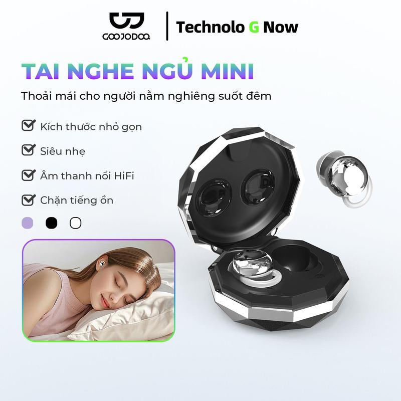 Tai nghe ngủ mini Bluetooth 5.3, nâng cao, Kích thước nhỏ gọn, Siêu nhẹ, Âm thanh nổi Hifi, Chặn tiếng ồn, Pin 200mAh, GOOJODOQ