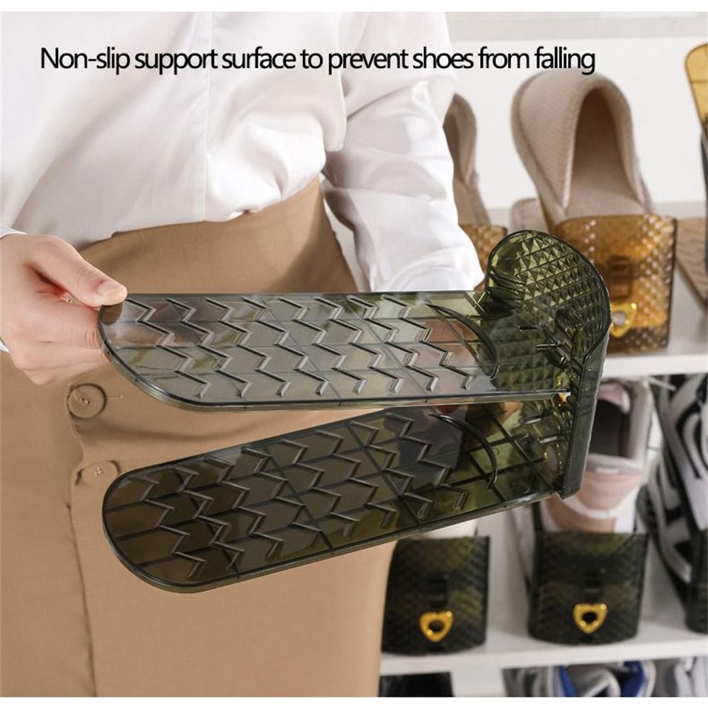 Organizer Sepatu 2 Susun Plastik Shoes Organizer Susun Adjustable Shoe Stacker | Simple Shoe Rack Organizer Plastic Space Saving Double Layer Adjustable Shoe Stand
