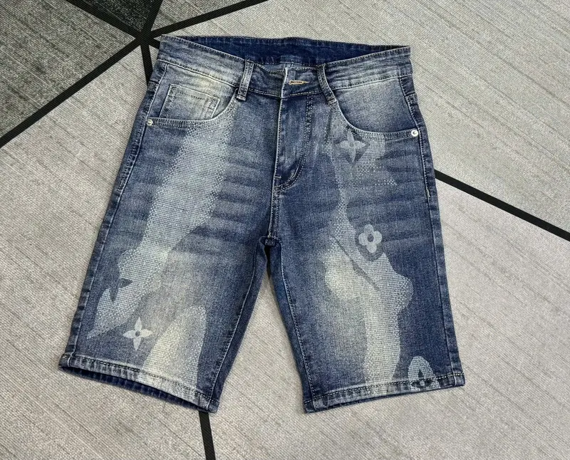 Quần short nam Đen loang xước nhẹ chất vải jean phối vảy sơn chuẩn form Menswear Pants Có Túi 8