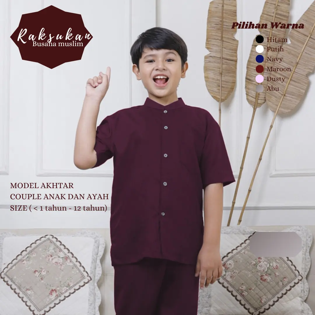 Baju Koko Anak Premium Model Ashraf Couple kekinian terbaru