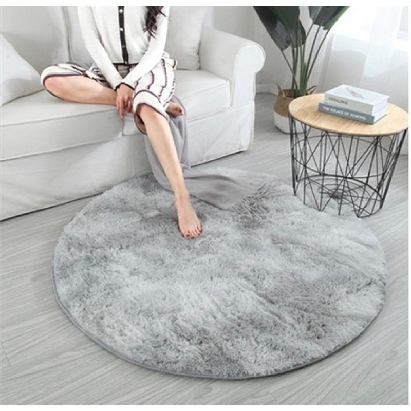 Round Shape Shaggy Fluffy Floor Mat Carpet Bedroom Carpet Living ...