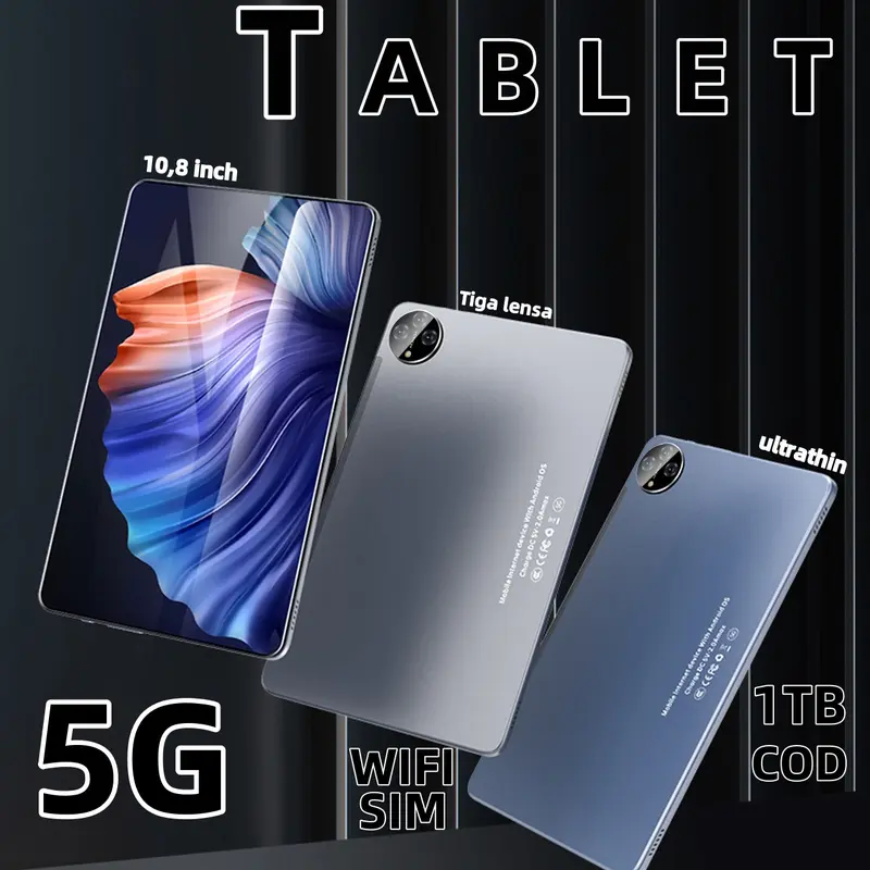 COD Fast Shipping Cheap Tablet, 1TB Large Memory PUBG-TIKTOK Various Large Games and Learning Software, Suport 5GWiFi-2SIM, Lightweight and Convenient for Outdoor Carrying, 1TB Large Memory 10.3-inch Large Screen Student Learning Universal Edition, 0