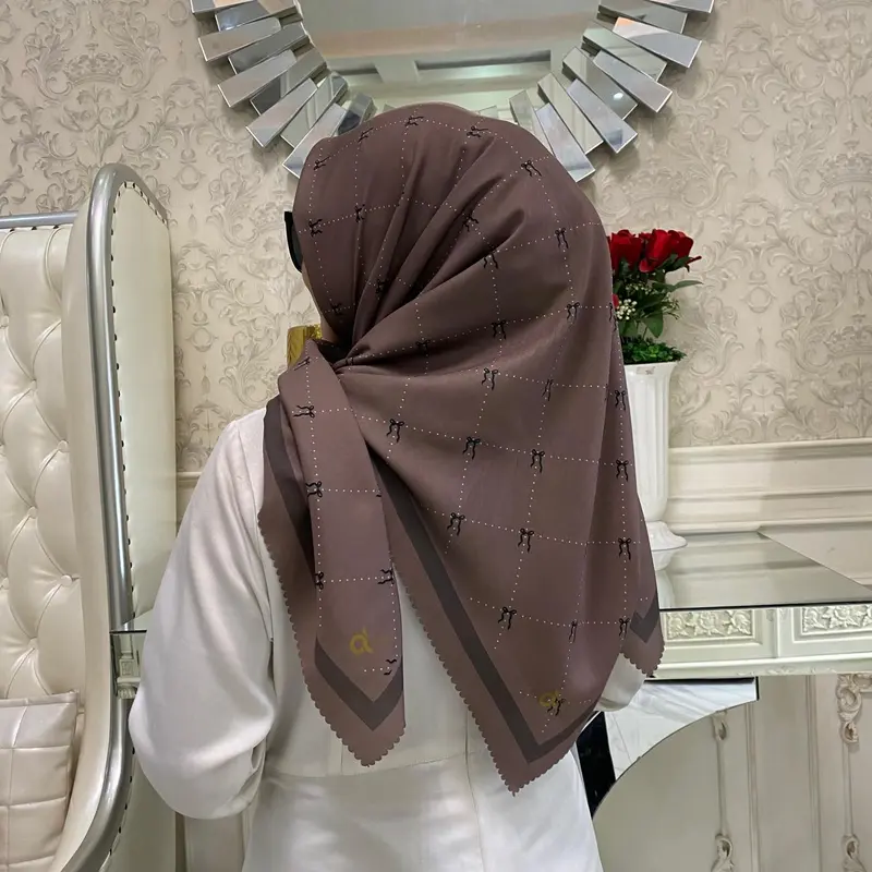 ALSYA Hijab Kerudung Voal Segi Empat Premium / jilbab Motip Lasercut Sublime Pita Series 4