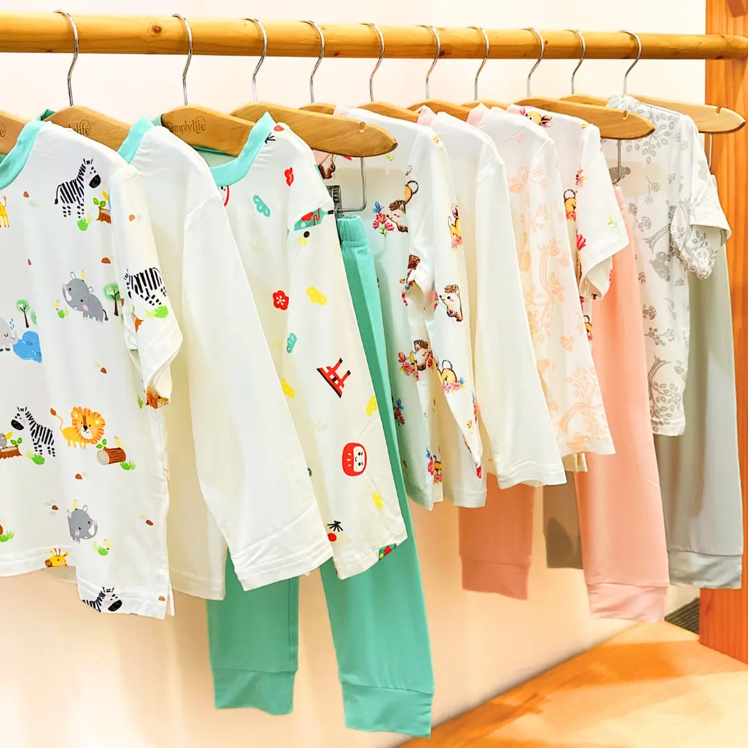 Simply Life | Kids Bamboo Long-Sleeved & Long pants Pyjamas Set | Bamboo | Ultra Soft | Breathable | Reusable | Anti Bacterial | Anti Odour | Hypoallergenic | Cotton Alternative