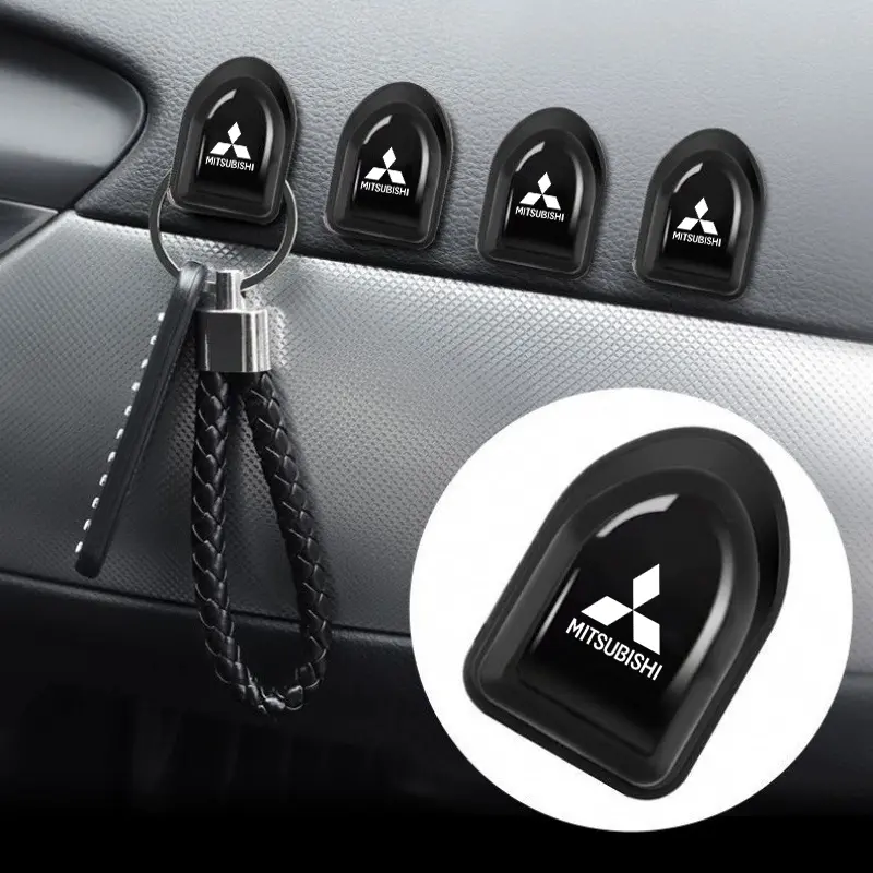 1PCS/4PCS Car ABS Mini Hook Suitable for Mitsubishi Santamo Sapporo Shogun Sigma Space Gear USB Data Cable Hook Key Mask Multi-function Flexible Storage Hook Sticker