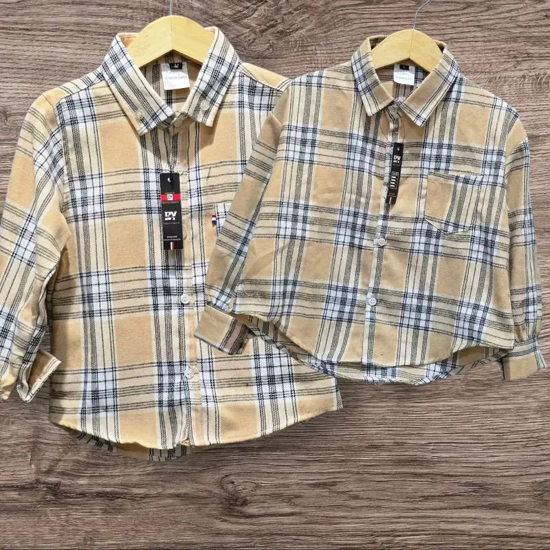 atasan kemeja keluarga  Pria dan  Wanita  Casual katun Flanel premium motif tartan lengan  Panjang couple kluarga harga satuan 7