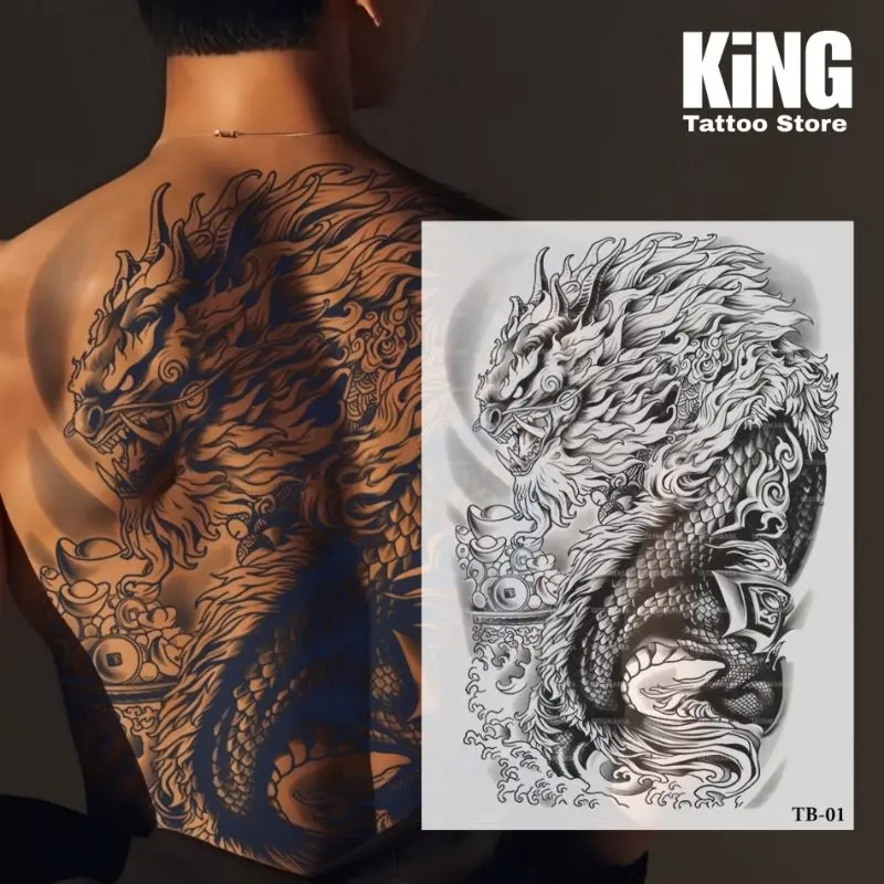 KINGTATO-Tato semi permanen Stiker Tato Temporer Full Punggung anti air