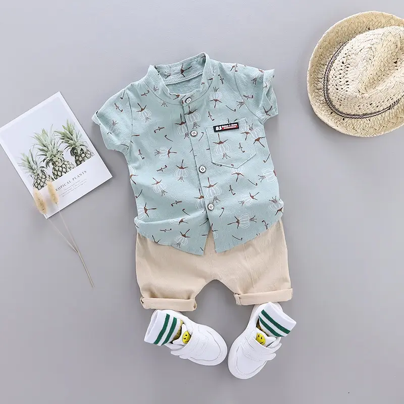 Children's casual wear 0-5 years old Cotton dandelion T-shirt with two wild shorts