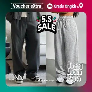 Celana Baggy Sweatpants Jogger Highwaist Korean Style Training Pria dan Wanita Casual sport