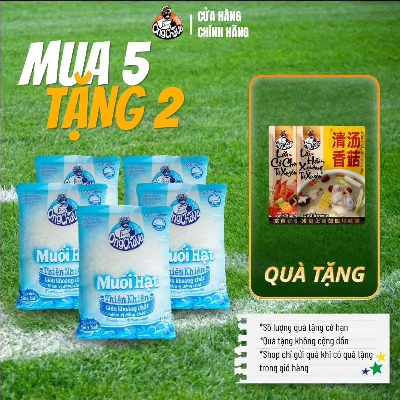 Muối Hạt Thiên Nhiên 1kg thương hiệu Ông Chà Và – Hàng Chính Hãng