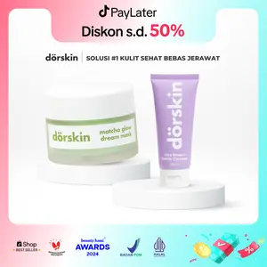 [PAKET BUNDLE 2 PCS] Dorskin - Anti Bruntusan Set Cica Facial Wash & 3in1 Moisturizer Matcha Glow Melembabkan dan Membersihkan Kulit Kering Berjerawat