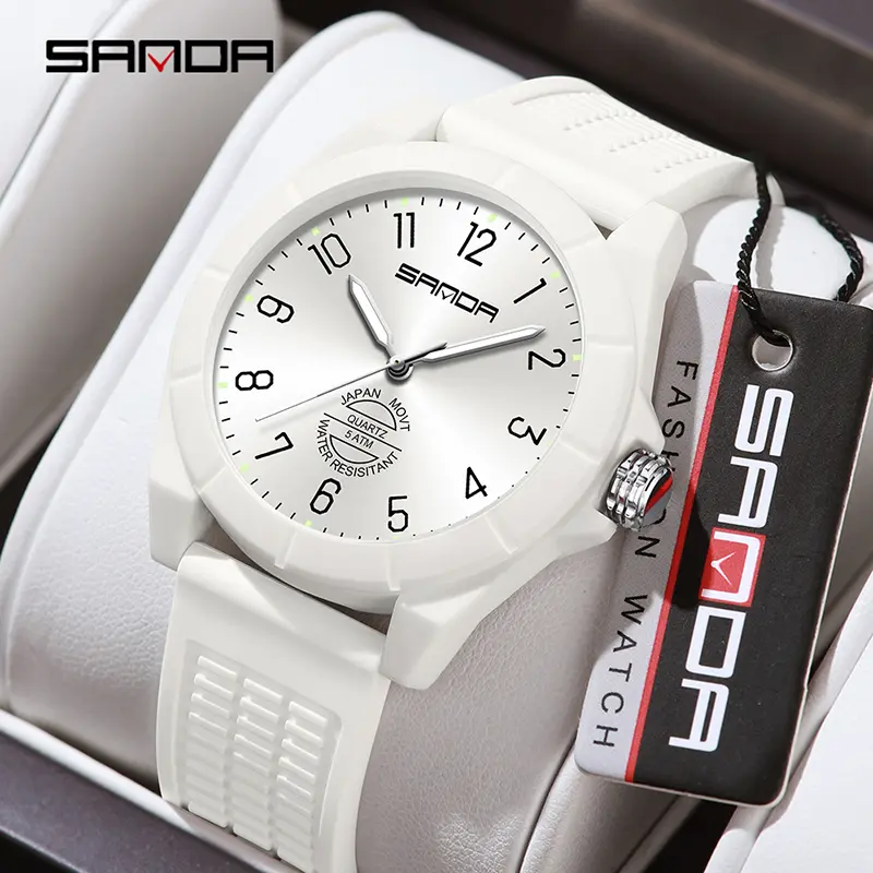 Jam Tangan Wanita Pria Analog Kasual Tahan Air 5 Bar SANDA 6212 2