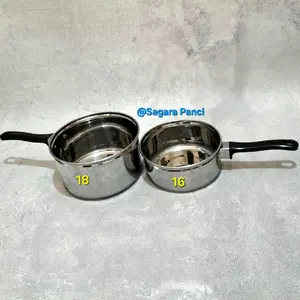 Panci Rebus / Panci Susu ukuran 18cm & 16cm Ganggang Kuat Tahan Panas Bahan Tebal Anti Karat Stainless Steel Anti Bocor Kitchenware
