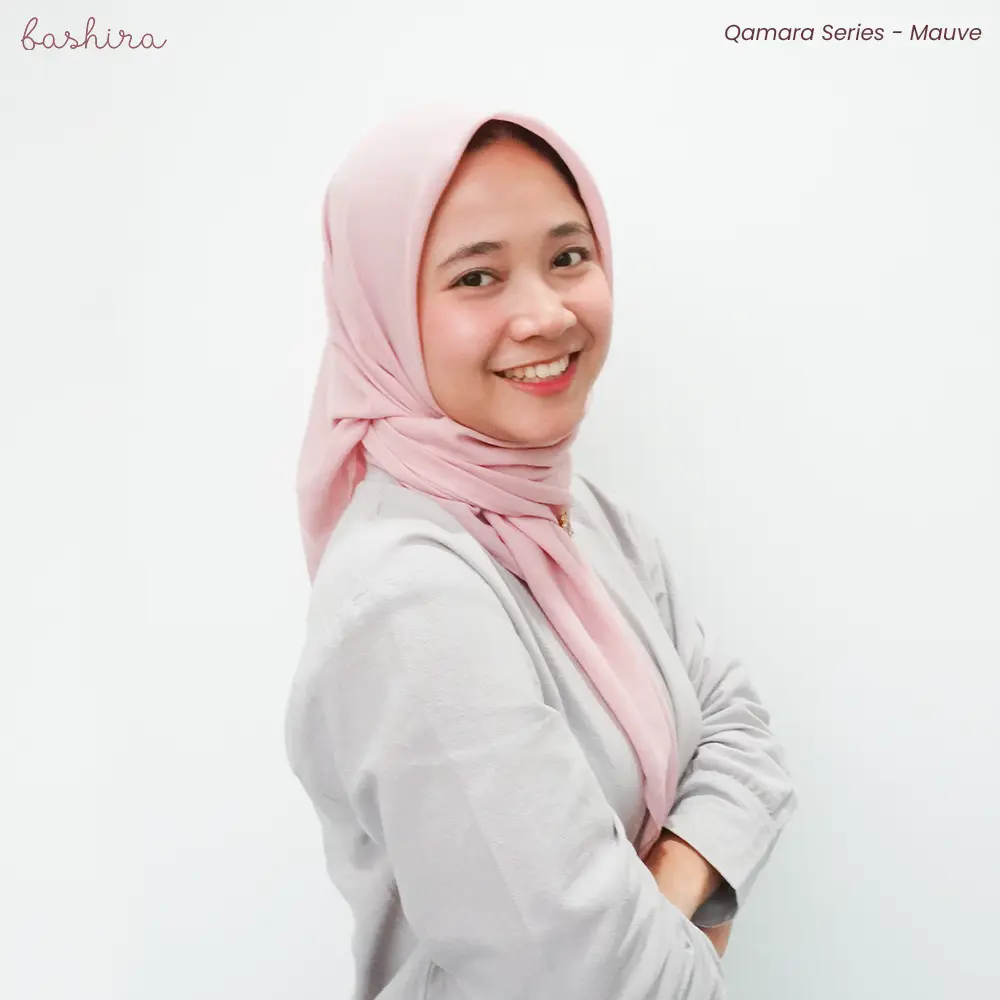 Bashira Hijab - Qamara Series - Mauve (Hijab Polos Segi Empat - Paris Premium)