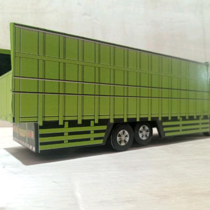 mainan anak minaitur truk tronton hino hijau full lampu Hadiah Kado Miniatur Toy 3
