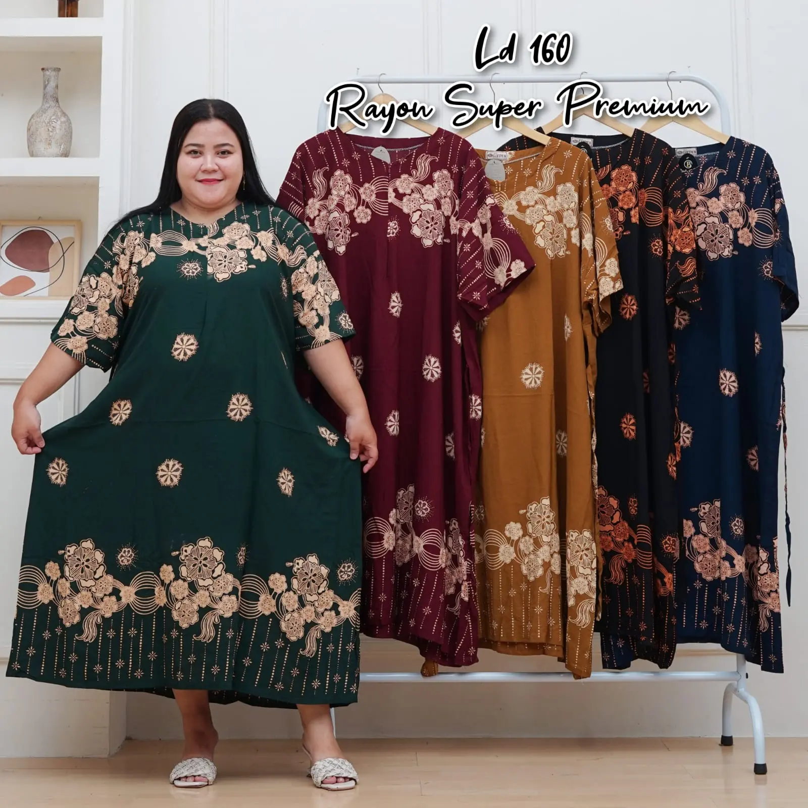 DASTER JUMBO LD 160 (MUAT BB 80-150KG) - DASTER BUSUI JUMBO - DASTER RESLETING Rayon Wanita Motif