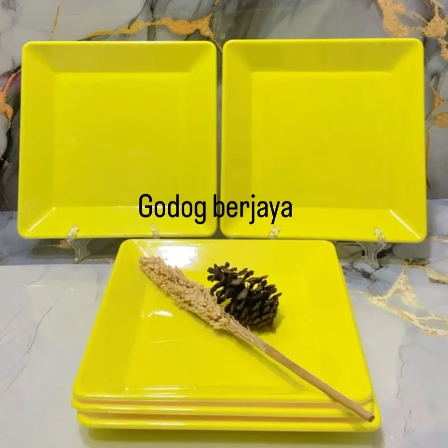 Piring Persegi Melamin Dinnerware 20 cm, Piring  Melamin (No.88), Piring Saji Persegi, Piring Mie