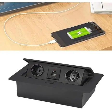 [Ready Stock]Stop Kontak Tanam Meja Soket pop-up 3lubang Desktop Tertanam Stopkontak Floor/Desk outlet 7