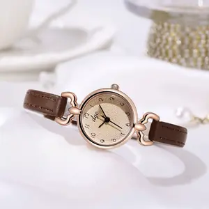 Jam Tangan Wanita DGC W341 Quarts Gaya Korea Ins College Fashion Minimalist Pu Leather Strap Watch Girl