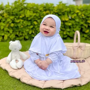 MIMMI.ID—Shanum Set Jilbab Dress Gamis Jersey Anak Perempuan Baju Muslim Panjang Syari Cewek Wanita Setelan  Polos Newborn