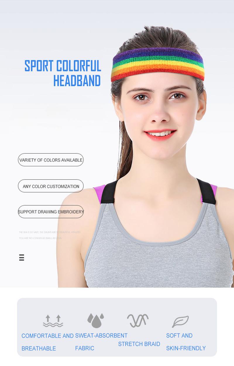 Product Introduction of GTUBIKE 1Piece Fashion Sports Elastic Cotton Hairband Sweat Absorption Fitness Yoga Basketball Sweatband 21