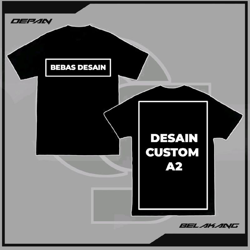 KAOS SABLON SATUAN CUSTOM DEPAN BELAKANG BEBAS DESAIN | BISA MENGGUNAKAN FOTO Pria Katun Baju 0