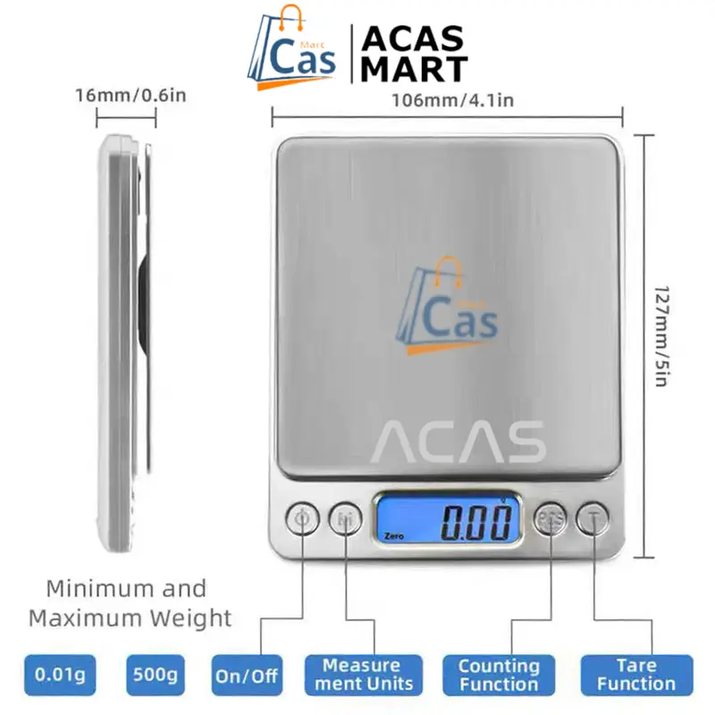 AM Timbangan Emas Digital  QZ-201 500 gram / 0.01 g - 2 Kg / 0.1 gram Digital Pocket saku Scale Mini Bumbu Dapur Kopi Kue Perhiasan Mas 500gr / 0.01gr - 2kg / 0.1gr 4