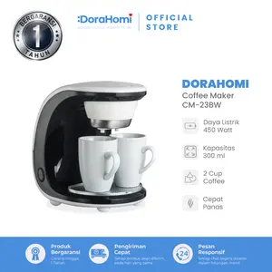 BISA COD GARANSI DoraHomi Coffee maker mesin pembuat kopi otomatis low watt 2 cangkir air