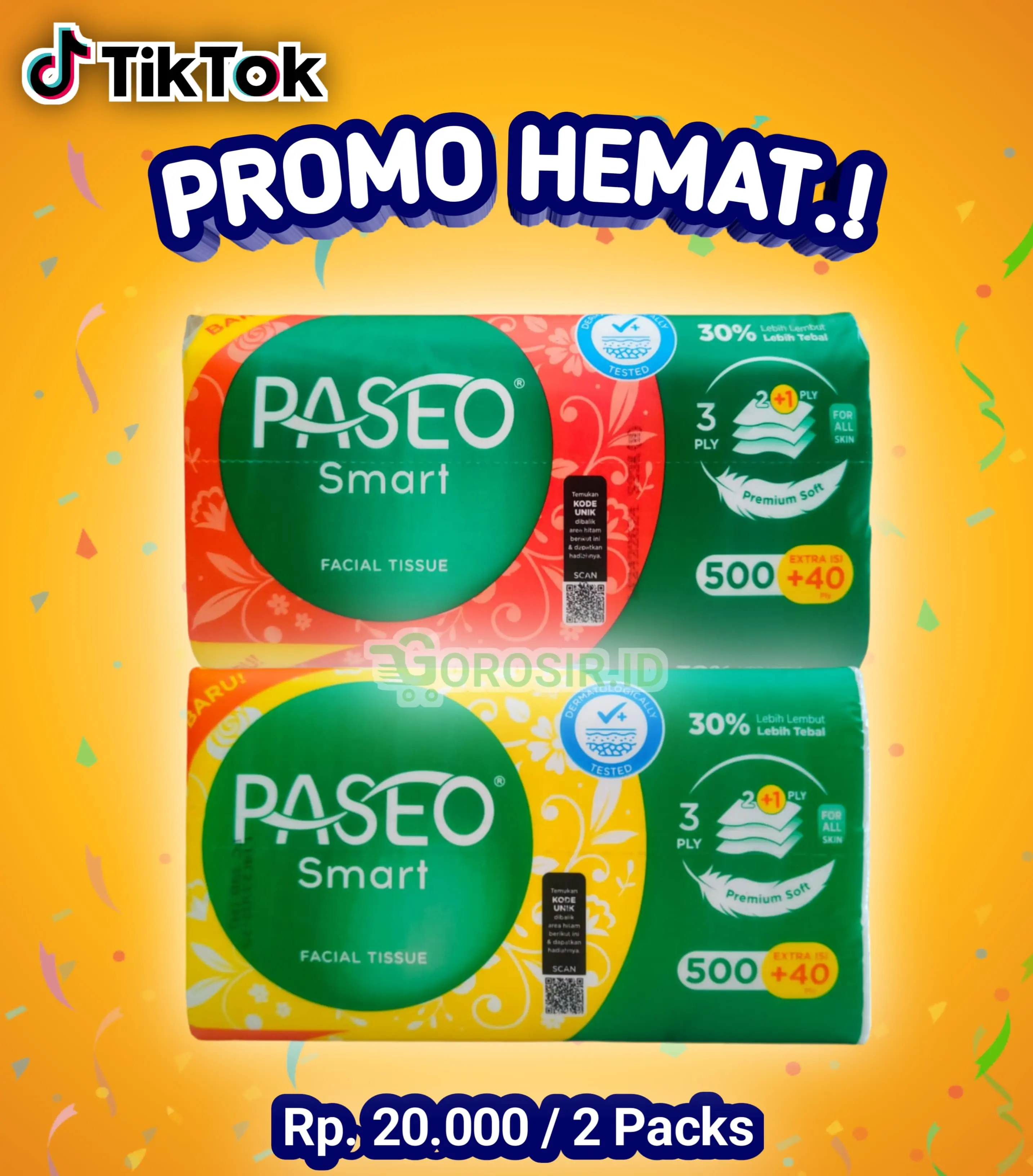 Promo 2 Packs tissue PASEO 540 Helai