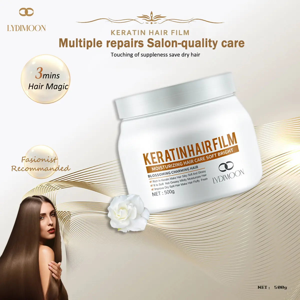 [SG Seller]LYDIMOON Keratin hair mask 500g Repair Damage Hydrates and Nourishes hair Moisturing and Elastic Silky hair Conditioner Shampoo Cleanser Cleansing Nourishing Haircare Hydrating hair film