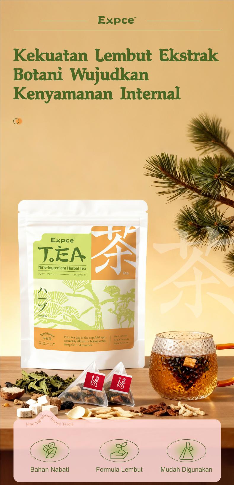 Expce Teh Herbal 12 Sachet, Segar Alami, Relaksasi Setiap Hari