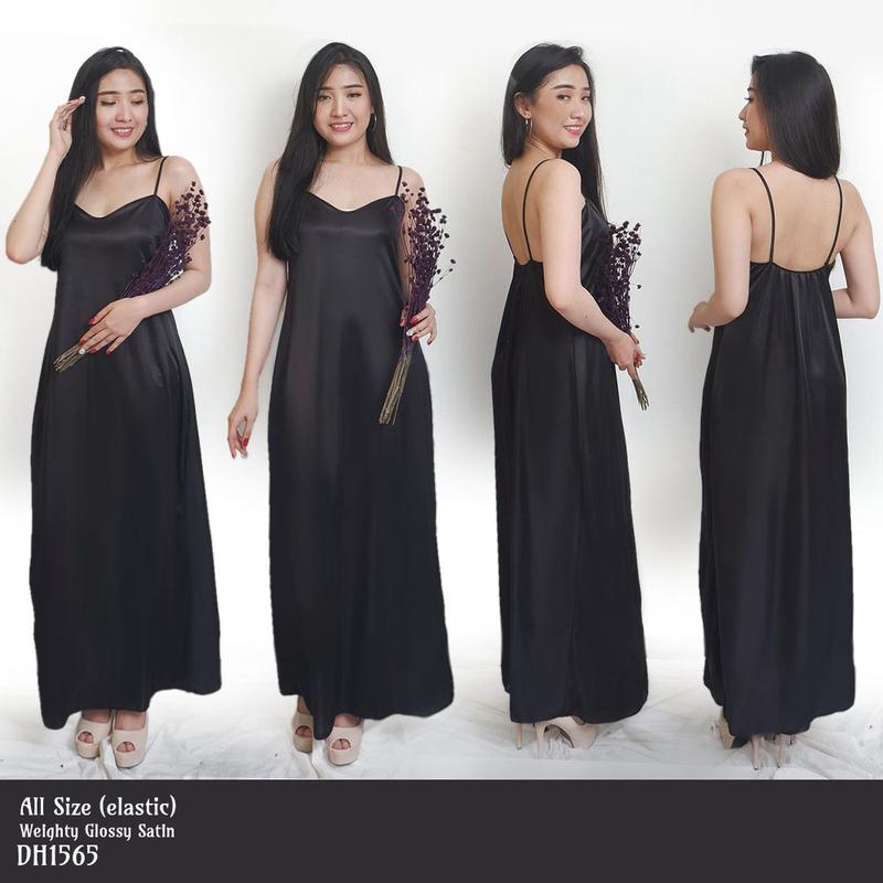 FOLVA dress panjang tanktop baju tidur satin all size 8