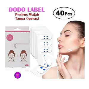 40pcs Label Stiker Penirus Wajah Tirus Tanpa Operasi - Dodo Label Korea Face Lift Tape For V Shape Plester Tirus Wajah Mengencangkan Pipi Meniruskan Wajah Instan Aman Original Import 100%