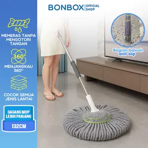 (BISA COD) BONBOX Alat Pel Lantai Putar Otomatis Magic Twist Mop Alat Pel Lantai Peras Otomatis [BCT3802]