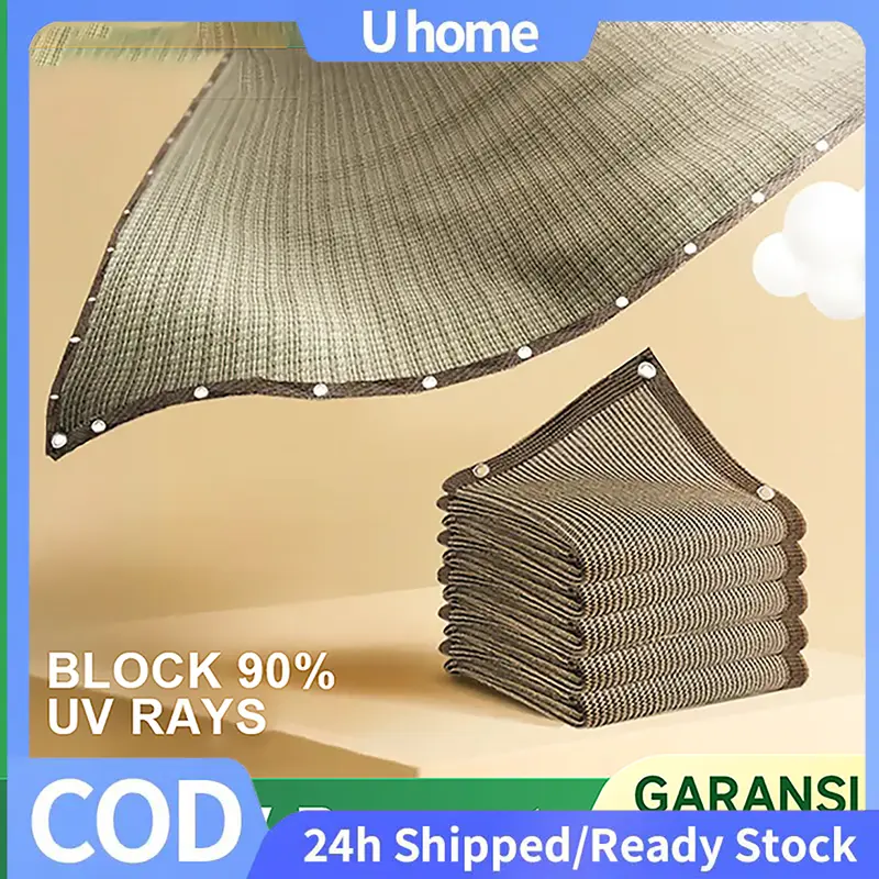【Siap Stok COD】 jaring paranet 90% Anti UV Sunshade Net Tabir surya coklat jaring taman paranet lebar 3 meter peneduh tanaman 0